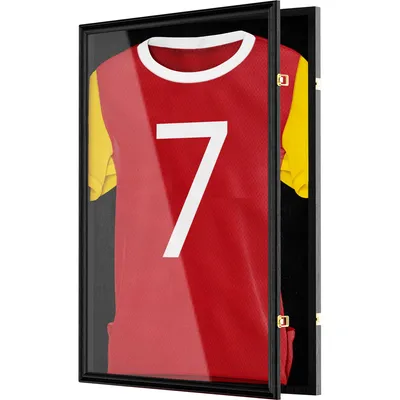 Image de Cadre vitrine 80x60 cm noir Avalo – Cadre photo profond Box Frame – Convient pour encadrer un maillot de football – Ouverture frontale