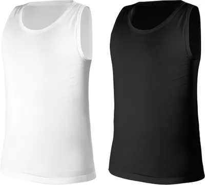 Productafbeelding van NEO TOOLS 2-delige set herenonderhemden, tanktops, fitnessshirts, onderhemden van katoen, mouwloze shirts, wit en zwart, maten M-XXL