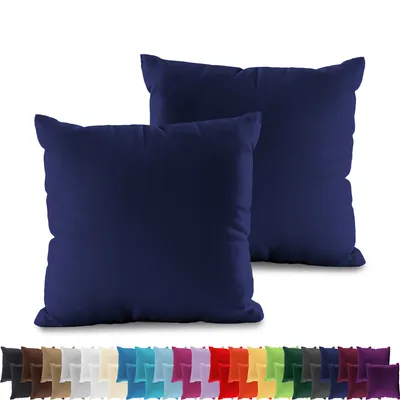 Produktbild von 2er PACK JERSEY Kissenbezüge 100% Baumwolle Kissenhülle 160 Gr/m², in Größe: 40x40 cm, in Farbe: Dunkelblau