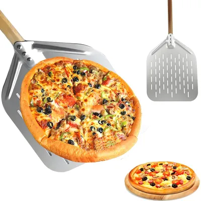 Obrázok produktu pre Solidchoice – Nerezová lopatka na pizzu s drevenou rukoväťou