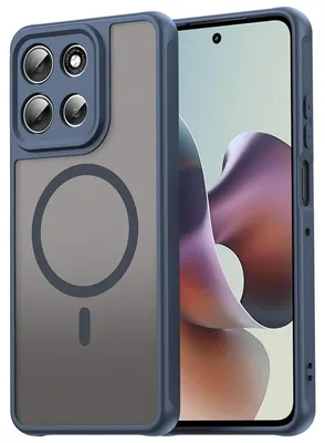 Image de Coque magnétique pour Motorola Moto G56 5G, coque de protection Magsafe, résistante aux chocs, cadre en TPU, anneau magnétique puissant, bleu
