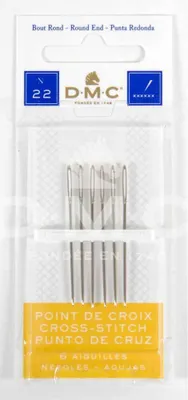 Produktbild von DMC Sticknadel für Kreuzstickerei, abgerundete Spitze, 6 Stk, Größe 22