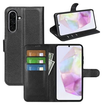 Obrázok produktu pre Pre Samsung Galaxy A56 / A36 Leatherette Book Wallet kryt na mobilný telefón Black