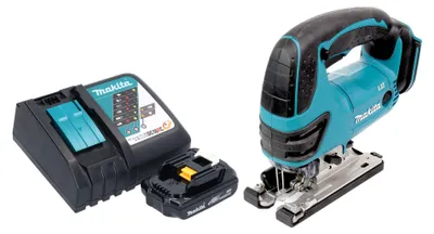 Obrázek produktu pro Akumulátorová přímočará pila Makita DJV 180 RY1X 18 V 135 mm + 1x akumulátor 1,5 Ah + nabíječka.