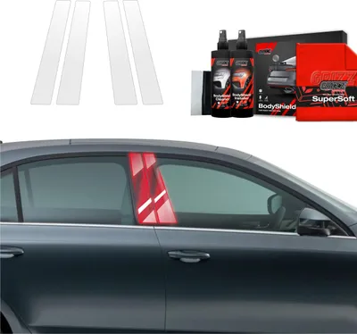 Zdjęcie produktu dla Folia ochronna 4 w 1 Grizz Protector na słupek B – Skoda Octavia 3 (2017–2020)