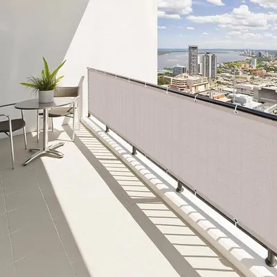 Obrázek produktu pro Balkonová zástěna pro soukromí – zahradní zástěna odolná proti povětrnostním vlivům – 85 x 600 cm – taupe