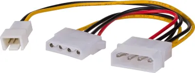 Imagen del producto de Akyga AK-CA-35, 0,15 m, Molex (4 pines), Molex (4 pines) + Ventilador (3 pines), Conexión directa, Conexión directa, 75 mm