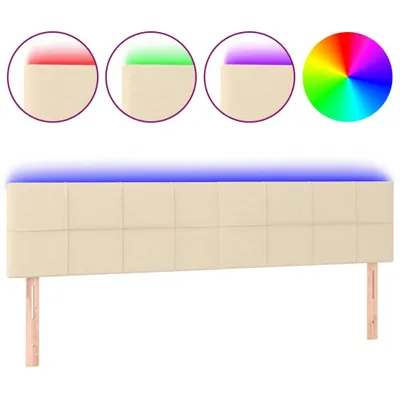 Produktbild von vidaXL LED Kopfteil Creme 180x5x78/88 cm Stoff