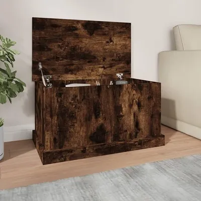 Produktbild von Truhe Räuchereiche 70x40x38 cm Holzwerkstoff Sitzbank Mit Stauraum, Wäschetruhe, Spielzeugkiste, Aufbewahrungstruhe, Aufbewahrung, Jugendzimmer Möbel, Truhenbank Mit Stauraum - 816509
