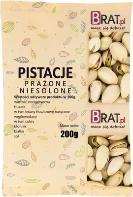 Zdjęcie produktu dla Pistacje prażone niesolone 200g