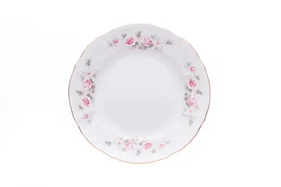 Image de Thun 1794 Assiette à dessert, porcelaine tchèque, Bernadotte, 19 cm, rose, ligne dorée, Thun