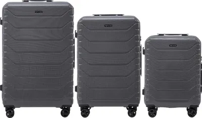 Produktbild von WINGS CRAKE 3er Set Reisekoffer Polycarbon, Premium Hartschale mit TSA Schloss, 4 Rollen, S/M/L Größen, robust & edel