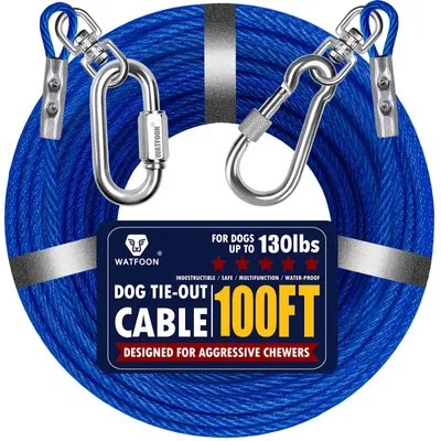 Immagine prodotto di Guinzagli per cani, disponibili nelle seguenti lunghezze: 6,1 m, 7,6 m, 9,1 m, 10,7 m, 12,2 m, 13,7 m, 15,2 m, 16,8 m