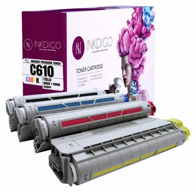 Produktbild von Inkdigo Tonerset 44315305-44315308 für OKI C610CDN, C610DM, C610DN, C610DTN – CMYK,, KI-generiertes Bild