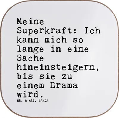 Produktbild von Mr. & Mrs. Panda Untersetzer für Gläser Meine Superkraft: Ich kann... - Weiß - Geschenk, Sprüche, Freund, Mann, Coaster, Tassenuntersetzer, Tischuntersetzer, Tassen