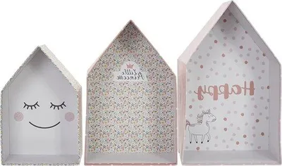 Produktbild von Famanu Aufbewahrungsbox für Kinderzimmer - Rosa Weiß Pastell - 20 x 12 x 32 cm