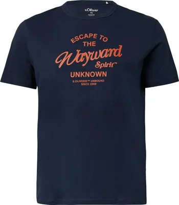 Produktbild von s.Oliver Übergrößen T-Shirt dunkelblau Frontprint