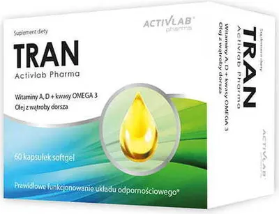 Produktbild von Activlab Pharma Tran 500 mg – Vitamin A, D und Omega-3 für die Abwehrkräfte, 60 Kapseln