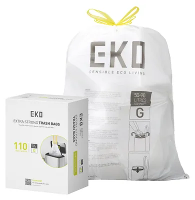 Obrázek produktu pro EKO Extra silné, velké pytle na odpad, odolné pytle na odpad se stahovací šňůrkou, vhodné do kuchyně