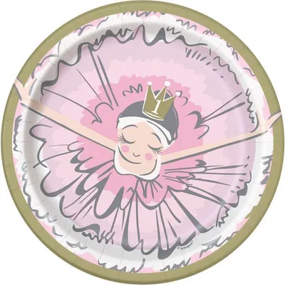 Produktbild von 8 kleine Papp Teller 1. Geburtstag kleine Ballerina