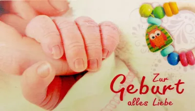 Produktbild von Holzkarte Zur Geburt Girl bunt BxHxT 18x10x0,3cm