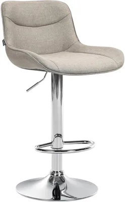 Produktbild von CLP Barhocker Vonore Stoff Höhenverstellbar Und 360 Grad Drehbar taupe Gestell Farbe chrom
