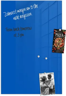 Produktbild von Magnettafel 60x90cm Pinnwand Whiteboard beschreibbar - Blauer Hintergrund I