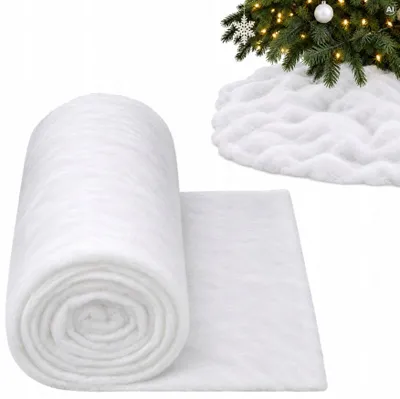 Kunstschnee Dekorationsmatte Weiß 90 x 270 cm - Schneematte für Weihnachtsbaum und Schaufenster