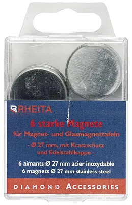 Zdjęcie produktu dla 6 okrągłych magnesów ze stali nierdzewnej
