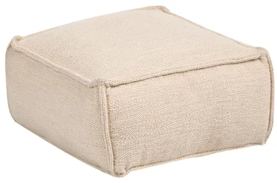 Produktbild von BELIANI Pouf Beige Baumwolle 50 x 50 cm mit EPS-Perlen Quadratisch Dicke Nähte mit Reißverschluss Modern Bodenkissen Sitzpouf Ottomane Indoor
