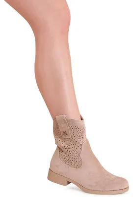 Produktbild von topschuhe24 3216 Damen Cut Out Stiefeletten Ankle Boots, Farbe:Beige, Größe:40 EU
