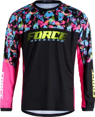 Produktbild von Force Reckless Trikot Unisex lang schwarz-pink-gelb fluo größe 2XL 9001496-XXL