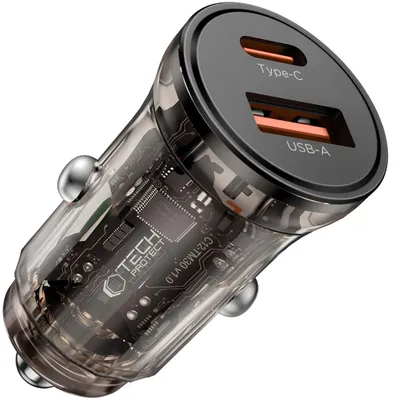 Zdjęcie produktu dla Adapter samochodowy Tech-Protect 45W USB-A / USB-C PD QC 3.0 - Szybkie ładowanie KP41441