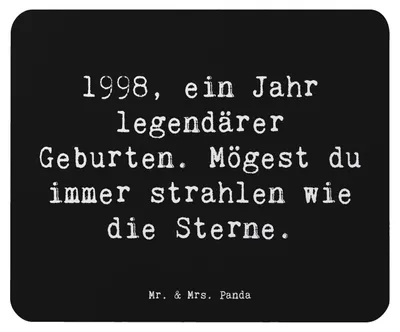Produktbild von Mr. & Mrs. Panda Mauspad Spruch 1998 Geburtstag Glanz - Schwarz - Geschenk, Herausforderungen, computer, Mousepad, laptop, Glückwunsch, Mouse Pad, Geburtstagsgeschenk