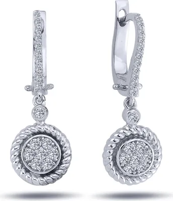 Produktbild von Diamant Ohrhänger Ornament Brillant-Schliff in 14 Karat Weißgold