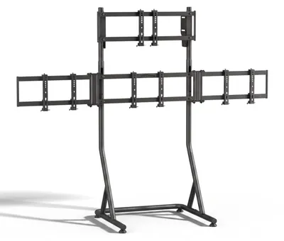 Image de Support pour quatre écrans VDD Gaming pour simulateur de course - Noir