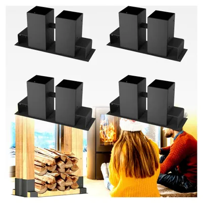 Produktbild von 4 Stück Holzstapelhilfe für Brennholz und Kaminholz