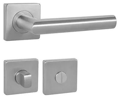 Immagine prodotto di Maniglia per porta SET MP - FAVORIT - HR NEM - maniglia in acciaio inox opaco / maniglia per rosette WC