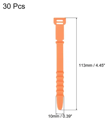 Produktbild von 30Stk Silikon Rei?verschlš¹sse 4.5" Wiederverwendbar Kabelbinder Elastik Kabel Kordel Organizer Riemen fš¹r Schnš¹re Draht USB Ladeverwaltung Lebensmittel Lagerung Orange