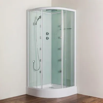 Immagine prodotto di Cabina doccia multifunzione semicircolare 80 cm con idromassaggio | Cosmo