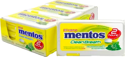 Obrázok produktu pre Mentos Clean Breath Lemon Mint 12X21G rodinné balenie s 12 kusmi.