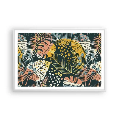 Produktbild von Gerahmtes Poster - Weißer Rahmen - Blätter modern bunt - 91,5x61 cm - Wand Bild - Wanddeko - Wandbilder - Kunstposter - Wandposter - Bilderrahmen - Bilder - Kunstdruck Wanddekoration - P2WAA91x61-4630