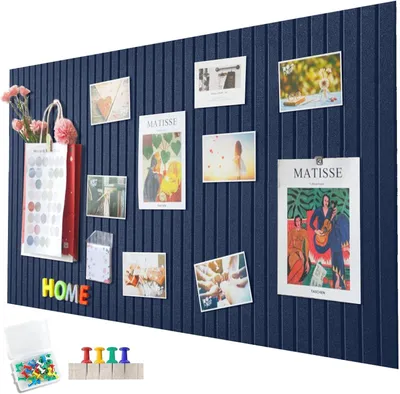 Productafbeelding van Vilt Prikbord 60 x 40 cm, zelfklevend, 1 cm dik, voor kantoor, donkerblauw