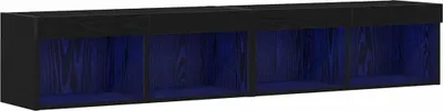 Productafbeelding van vidaXL TV-kast set, 2 stuks, zwart, eikenlook, houtvezel