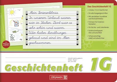 Produktbild von BRUNNEN Geschichtenheft A5quer Lineatur 1G 16 Blatt 1045990