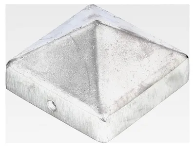 Produktbild von Pfostenkappe für Holzpfosten | hohe Form | Aluminiumguss | blank | 70 x 70 mm