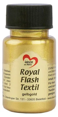 Obrázok produktu pre Textilná farba, lesklá metalická, s vysokou krycie schopnosťou, 50 ml (zlatá)