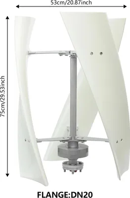 Obrázok produktu pre Vertikálna veterná turbína – súprava veterného generátora – 3 lopatky rotora – maximálny výkon 100 W – kompletná súprava – pre karavany a chaty