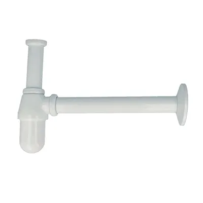 Produktbild von tecuro PROFI Flaschen Geruchsverschluss Siphon extra lang, 1 1/4 Zoll x 32 mm, weiß RAL 9010