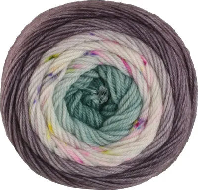Produktbild von Lana Grossa - Meilenweit 50 g Dip 5301 graugrün rosa pink türkis gelb creme violett anthrazit mauve